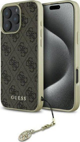 Guess 4G Charms Collection Case for iPhone 16 Pro 6.3" Brown - GUHCP16LGF4GBR