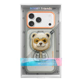 Nimmy Cool & Cute 2.0 Bear Case with MagSafe Stand for iPhone 17 Pro 6.3" Grey Orange - N-YJKM-CXZJZH-IP17-PRO-011-A