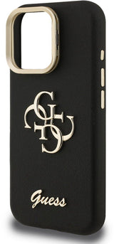 Guess PU Grained 4G Logo Stand Camera Frame Case for iPhone 16 Pro Max 6.9" Black - GUHCP16XPCS4GSK