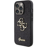 Guess Glitter Script Big 4G Case for iphone 15 Pro Max 6.7" Black - GUHCP15XHG4SGK