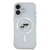 Karl Lagerfeld IML Karl & Choupette Head Metal Frame Case with MagSafe for iPhone 17 6.3" Clear - KLHMP17SHLSKCH