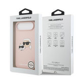 Karl Lagerfeld Liquid Silicone Double Head Case with MagSafe for iPhone 17 Air 6.5" Pink - KLHMP17MSKCHPPLP