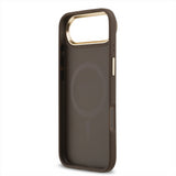 Guess PU Leather 4G Gold Frame Case with MagSafe for iPhone 17 Air 6.5" Brown - GUHMP17MP4MSEGCW