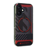 Audi IML Sport Hardcase with MagSafe for iPhone 16 6.1" Black/Red - AUS-IMLMIP16-RSQ/D2-BK