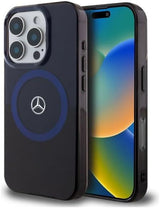Mercedes MB Double Layer BiColor Case with MagSafe for iPhone 16 Pro Max 6.9" Blue - MEHMP16X23HBIKV