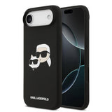 Karl Lagerfeld Liquid Silicone Double Head Case with MagSafe for iPhone 17 Air 6.5" Black - KLHMP17MSKCHPPLK