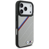 BMW M Tricolor Metal Logo Case with MagSafe for iPhone 17 Pro 6.3" Grey - BMHMP17L25PCSPEG