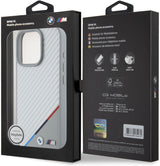 BMW M Carbon Tricolor Line Case with MagSafe for iPhone 16 Pro 6.3" Grey - BMHMP16L23PUDTS