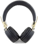 Guess 4G PU Leather with Metal Logo Wireless Headphones Black - GUBH704GEMK