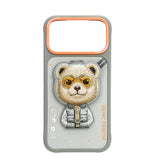 Nimmy Cool & Cute 2.0 Bear Case with MagSafe Stand for iPhone 17 Pro 6.3" Grey Orange - N-YJKM-CXZJZH-IP17-PRO-011-A