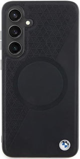 BMW Signature Leather Half Textured and Circle with MagSafe Hard Case for Samsung Galaxy S24 6.2" Black - BMHMS24S23RTPK