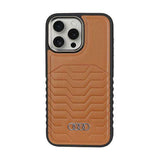 Audi Synthetic Leather Hard Case with MagSafe for iPhone 15 Pro 6.1" Brown - AU-TPUPCMIP15P-GT/D3-BN