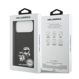 Karl Lagerfeld Liquid Silicone Karl and Choupette Sketch Case with MagSafe for iPhone 17 Pro Max 6.9" Black - KLHMP17XSKCGRGOK