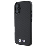 BMW M Series Carbon Wrapped Metal Logo Hardcase for iPhone 16 6.1" Black - BMHCP16S23PUFWC