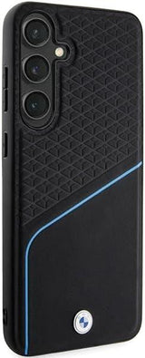BMW Signature Leather Textured and Line with MagSafe Hard Case for Samsung Galaxy S24 6.2" Black - BMHMS24S23RDCLK