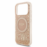 Guess IML Flowers Electro Pearl Strap MagSafe Case for iPhone 17/18 Pro Max 6.9" Pink - GUHMP18XHCPOFPP