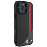 BMW M Meshed Tricolor Stripes Case with MagSafe for iPhone 16 6.1" Black - BMHMP16S23PUTRK