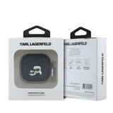 Karl Lagerfeld PU Embossed Karl and Choupette Heads Case for AirPods 4 Black - KLA4PGKCPK
