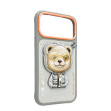 Nimmy Cool & Cute 2.0 Bear Case with MagSafe Stand for iPhone 17 Pro 6.3" Grey Orange - N-YJKM-CXZJZH-IP17-PRO-011-A