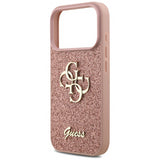 Guess PU Fixed Glitter Big 4G Metal Logo Case for iPhone 17 Pro 6.3" Pink - GUHCP17LHG4SGP