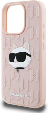 Karl Lagerfeld 3D Choupette Rubber Monogram Case for iPhone 16 Pro 6.3" Pink - KLHCP16LRBCCHHKLP