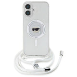 Karl Lagerfeld Crossbody IML Karl Head Case with Magsafe for iPhone 16 6.1" Clear - KLHMP16SHCKHNT