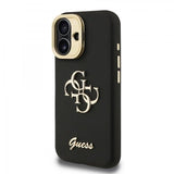 Guess PU Grained 4G Logo Stand Camera Frame Case for iPhone 16 6.1" Black - GUHCP16SPCS4GSK