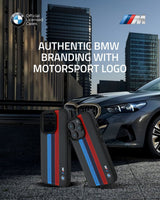 BMW M Performance Tricolor Printed Stripes Case with MagSafe for iPhone 16 Pro Max 6.9" Black - BMHMP16X23PUPTK