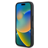 BMW Signature Leather Half Textured & Circle Case with MagSafe for iPhone 16 Pro 6.3" Black - BMHMP16L23RTPK