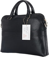 Guess Grained Triangle Logo Zipper Pocket 15" Laptop Bag Black - GUCB15PGTSPSK