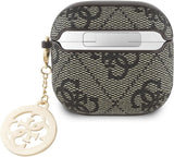 Guess 4G Script PC/PU Charm Case For AirPods 4 Brown - GUA4P4E4CDW