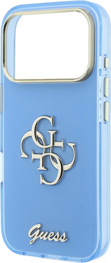 Guess IML 4G Script Metal Logo Case for iPhone 17/18 Pro Max 6.9" Light Blue - GUHCP18X5HC4MLSL