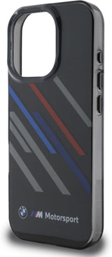 BMW Motorsport IML Random Stripes Case for iPhone 16 Pro Max 6.9" Black - BMHCP16X23HTRAK