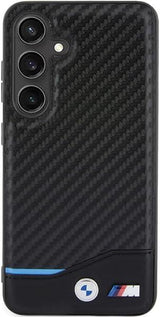 BMW Genuine Leather Carbon Case for Samsung Galaxy S24 6.2" Black - BMHCS24S22NBCK