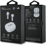 BMW M Sports Bluetooth Headphones TWS Docking Station with Printed Logo White - BMBEMIATP20LOH