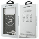 Karl Lagerfeld IML Glitter Karl & Choupette Heads Logo Case with MagSafe for iPhone 17 Pro Max 6.9" Black - KLHMP17XHMKBKCHOK