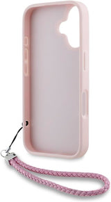 Karl Lagerfeld Quilted Initial Logo with Chain Strap Case for iPhone 16 6.1" Pink - KLHCP16SPSQSKLSMSP