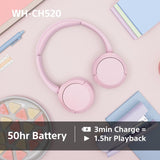 Sony WH-CH520 Over Ear Wireless Bluetooth Headphones Pink - WHCH520P.CE7