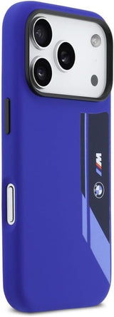 BMW M Series Silicone Vertical Logo Case with MagSafe for iPhone 17 Pro 6.3" Blue - BMHMP17L25SDBSV