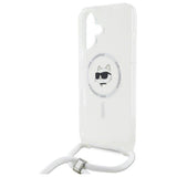 Karl Lagerfeld Crossbody IML Choupette Head Case with MagSafe for iPhone 16 6.1" Clear - KLHMP16SHCCHNT