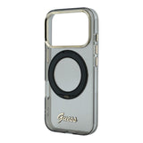 Guess IML Ring Stand 360 Script Metal Logo Case with MagSafe for iPhone 17/18 Pro 6.3" Black - GUHMP18L6HCCMSK