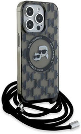 Karl Lagerfeld Karl & Choupette Crossbody Case with MagSafe for iphone 15 Pro Max 6.7" Black - KLHMP15XHCKCKLCK