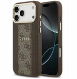 Guess 4G Stripe Case with MagSafe for iPhone 17 Pro Max 6.9" Brown - GUHMP17XPG4SEMCW