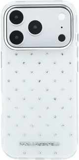 Karl Lagerfeld IML Rhinestones Allover and Electroplated Logo Case for iPhone 17/18 Pro 6.3" White - KLHCP18L6HCRDKLH