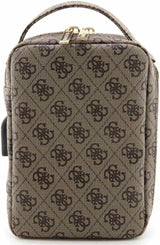 Guess 4G Printed Stripes Organizer Travel Bag Brown - GUHBP4RPSW