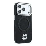 Karl Lagerfeld Choupette Head Pin Case with 360 MagSafe Ring Stand for iPhone 17/18 Pro Max 6.9" Black - KLHMP18XPSRSCHHK