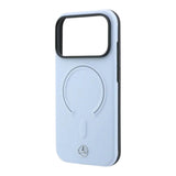 Mercedes Leather 3D MagSafe Case for iPhone 17/18 Pro 6.3" Blue - MEHMP18L25PEMMOB