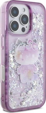 Hello Kitty Liquid Glitter 50th Anniversary Party Case for iPhone 16 Pro 6.3" Purple - HKHCP16LL50PPU