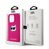 Karl Lagerfeld Choupette Head Silicone Case with MagSafe Case for iPhone 15 Pro 6.1" Pink - KLHMP15LSCHPPLF