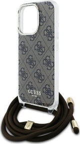 Guess Crossbody Cord 4G Print Case for iPhone 16 Pro 6.3" Brown - GUHCP16LHC4SEW